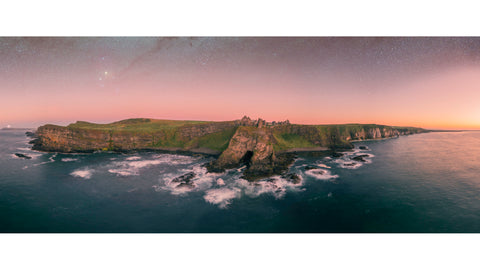 Dunluce Castle , Offshore / Moon/Stars Panoramic - ConorEdgell
